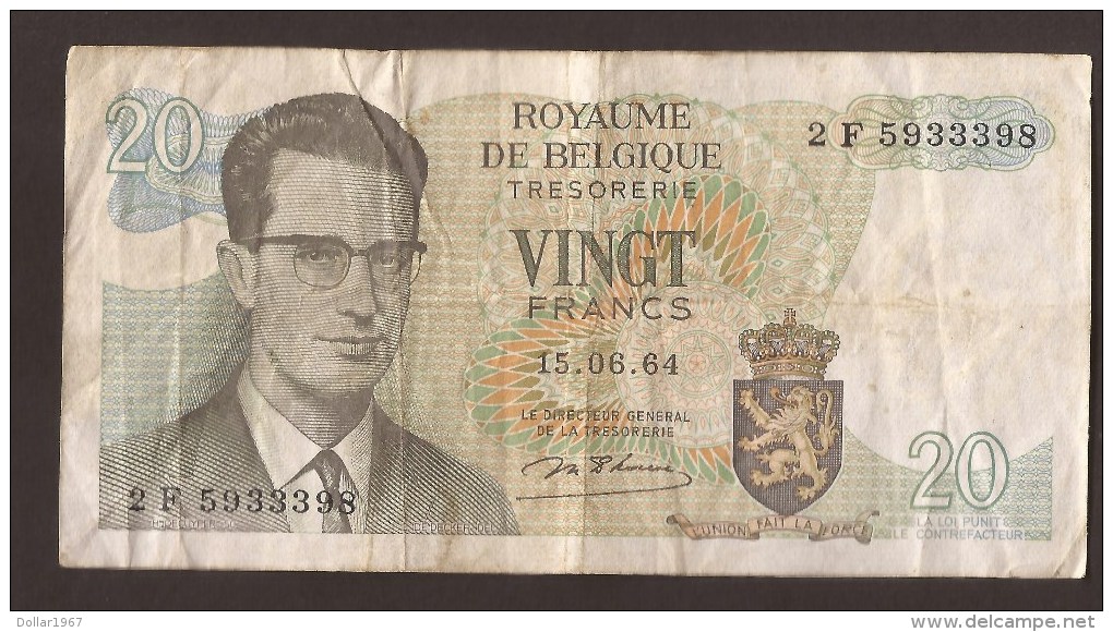 België Belgique Belgium 15 06 1964 20 Francs Atomium Baudouin. 2 F 5933398 - 20 Francs