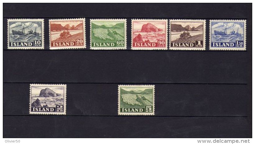 Islande (1950)  - " Vues Diverses"   Neufs* - Unused Stamps