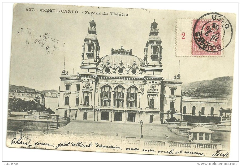 CPA Monte-Carlo, Façade Du Théâtre,n°627, 1903 - Opernhaus & Theater