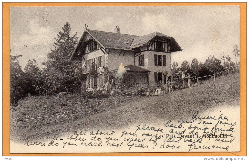 Les Pre. Devant S. Montmollin 1905 Postcard - Montmollin