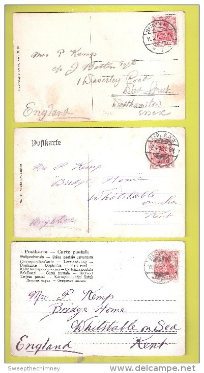 3 Drei Three BERLIN  USED + STAMPS Germany Postcards Lot B0910 - Andere & Zonder Classificatie