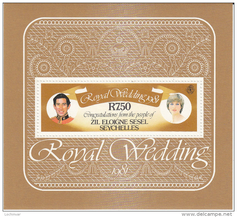 SEYCHELLES, ZES, 1981 WEDDING MINISHEET MNH - Seychelles (1976-...)