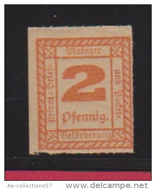 ALLEMAGNE  //  POSTE PRIVE //  MAINZ  //    2 PFENNIG  //  NEUF  ** - Posta Privata & Locale