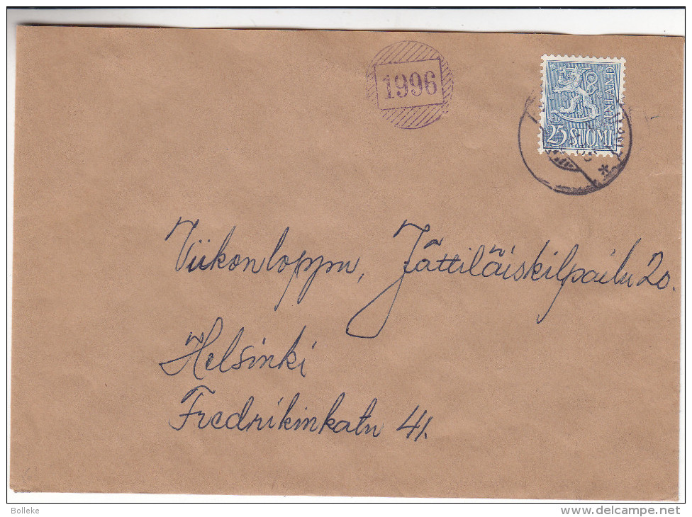 Finlande - Lettre De 1955 - Cachet Rural 1996 - Lettres & Documents