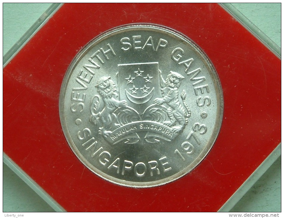 5 DOLLARS 1973 Seventh SEAP Games ( Silver ) KM 10 ( For Grade, Please See Photo ) ! - Singapour