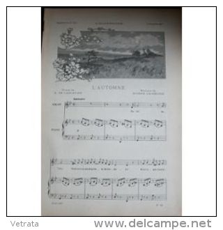 Partition , Supplément à L'Illustration Novembre 1897 : L'automne Poésie De Lamartine, Musique De Eugène Lacheurié  / Le - Operaboeken