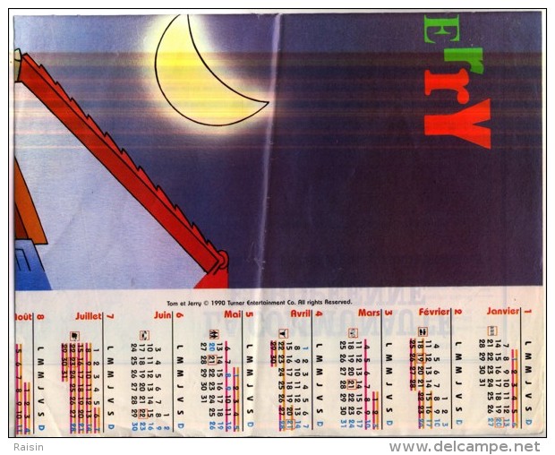 Calendrier-poster  Oller1991 TOM & JERRY Verso Carte De La Communauté Européenne 1989  BE - Tamaño Grande : 1991-00