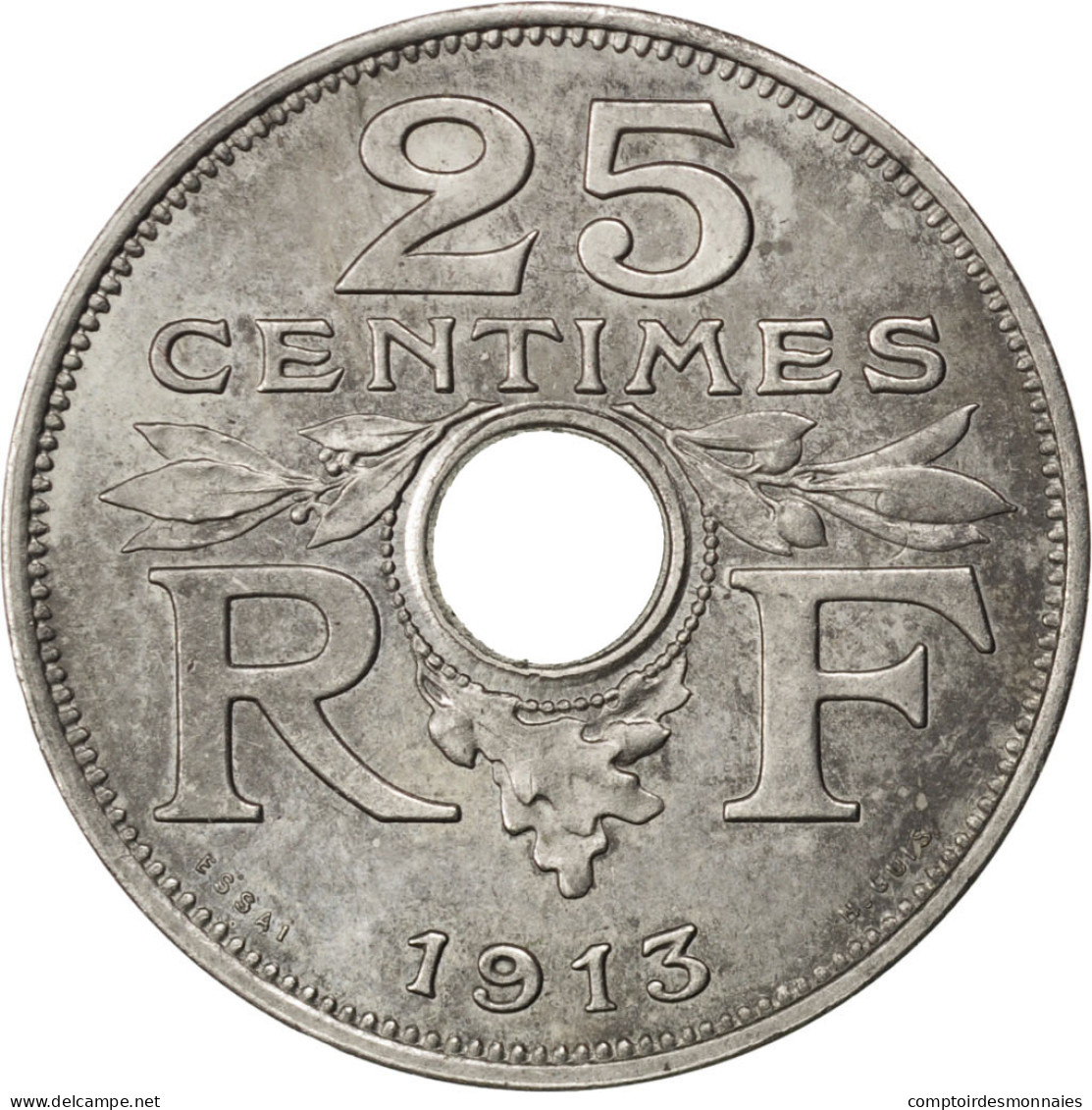 Monnaie, France, 25 Centimes, 1913, SUP+, Nickel, Gadoury:373a - Essais, Piéforts, épreuves & Flans Brunis