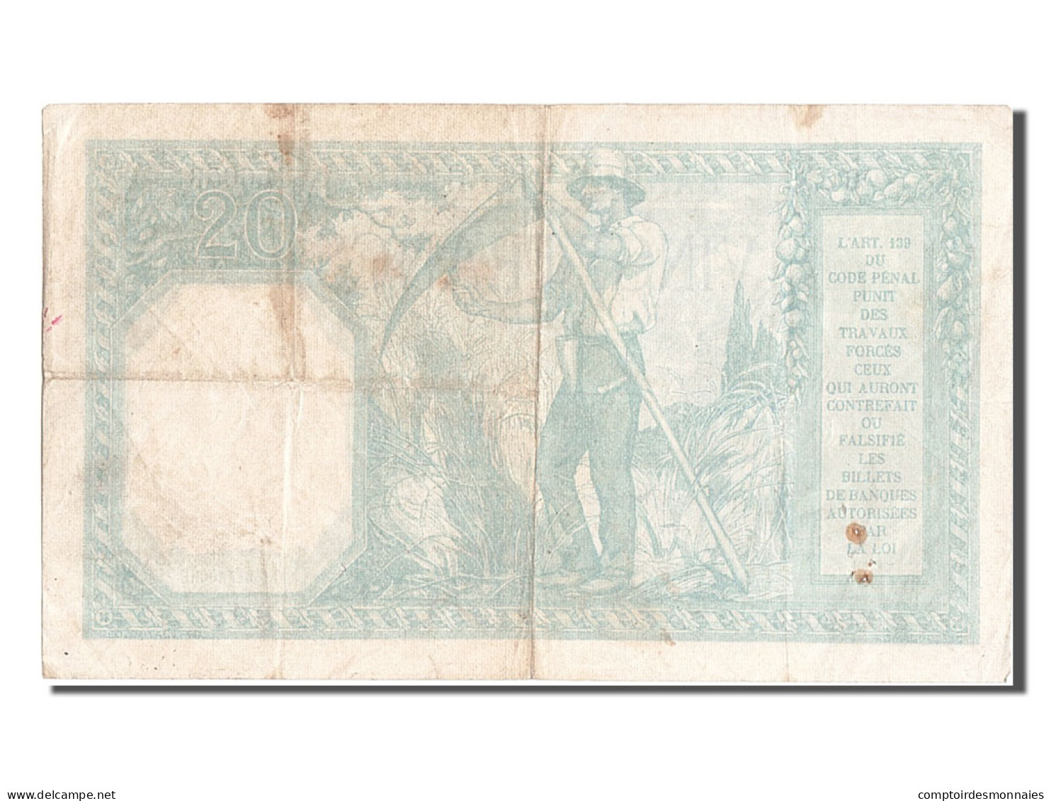 Billet, France, 20 Francs, 20 F 1916-1919 ''Bayard'', 1918, 1918-12-21, TTB - 20 F 1916-1919 ''Bayard''