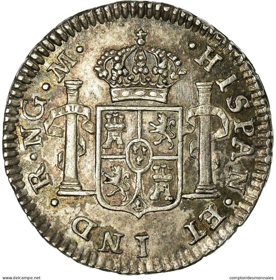 Monnaie, Guatemala, Ferdinand VII, 1/2 Réal, 1814, Nueva Guatemala, Nueva - Guatemala