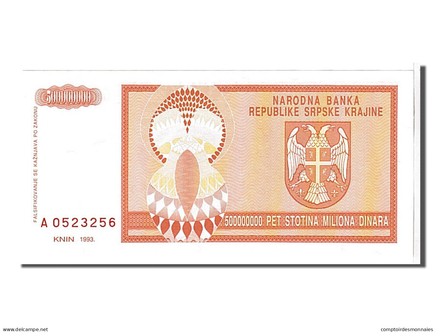 Billet, Croatie, 500 Million Dinara, 1993, KM:R16a, NEUF - Croazia