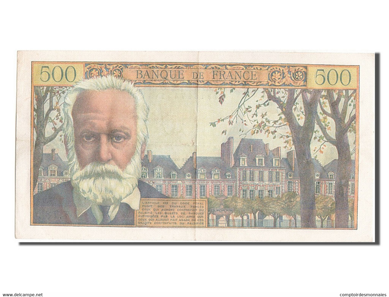 Billet, France, 500 Francs, 500 F 1954-1958 ''Victor Hugo'', 1955, 1955-08-04 - 500 F 1954-1958 ''Victor Hugo''