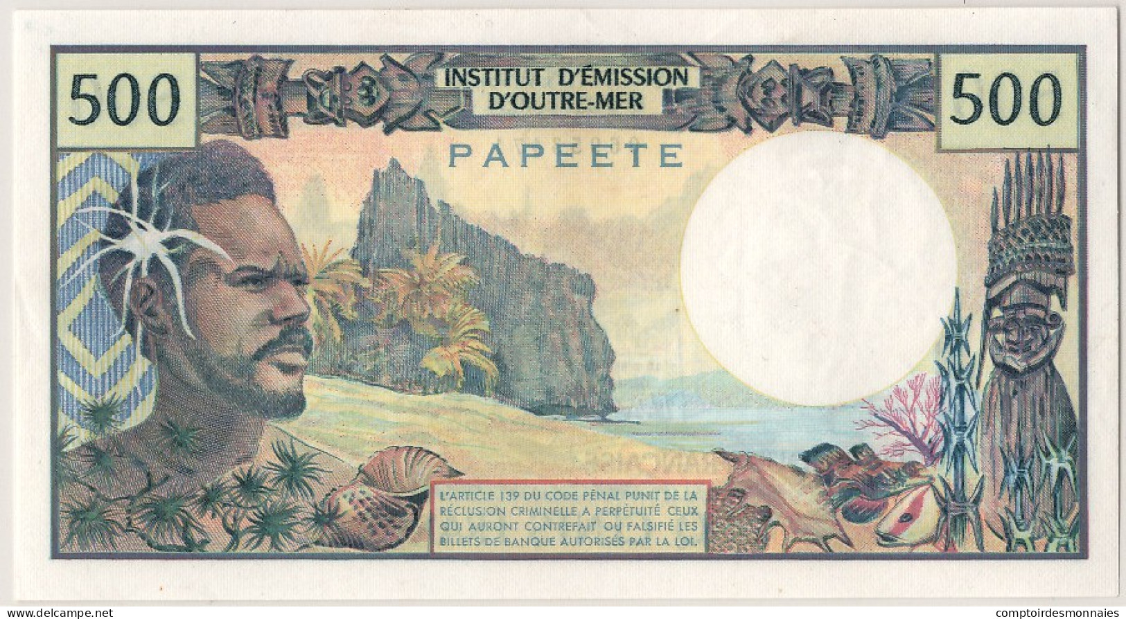 Billet, Tahiti, 500 Francs, 1985, NEUF - Papeete (Französisch-Polynesien 1914-1985)