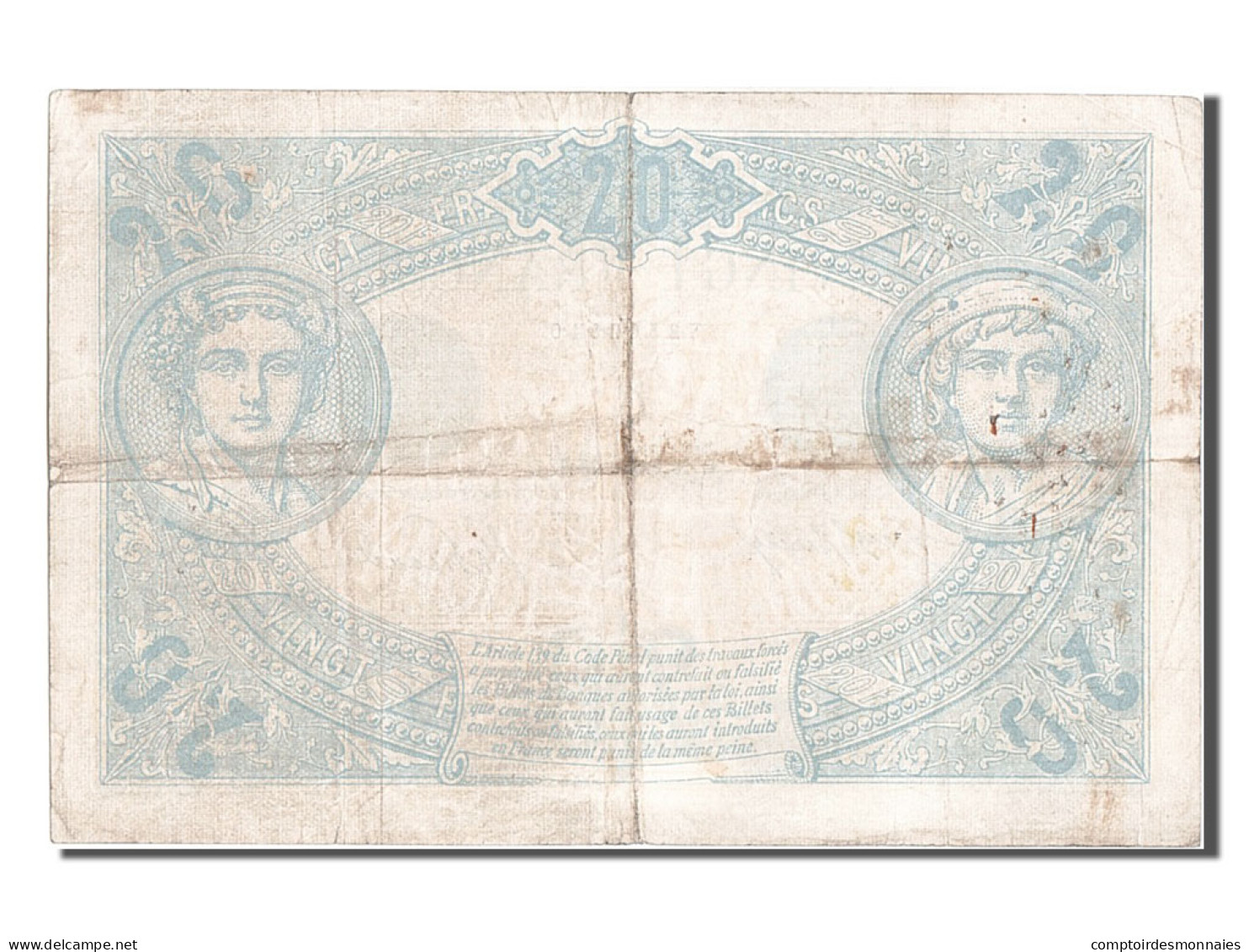 Billet, France, 20 Francs, 20 F 1905-1913 ''Bleu'', 1912, 1912-10-25, TTB - 20 F 1905-1913 ''Bleu''