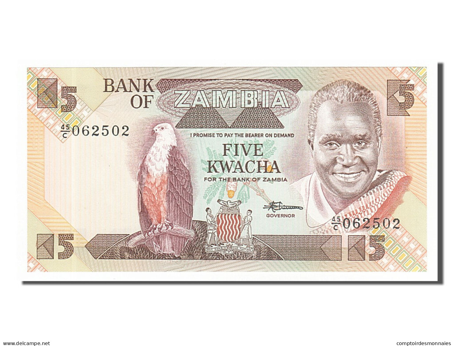 [#154735] Zambie, 5 Kwacha Type Kaunda - Zambia