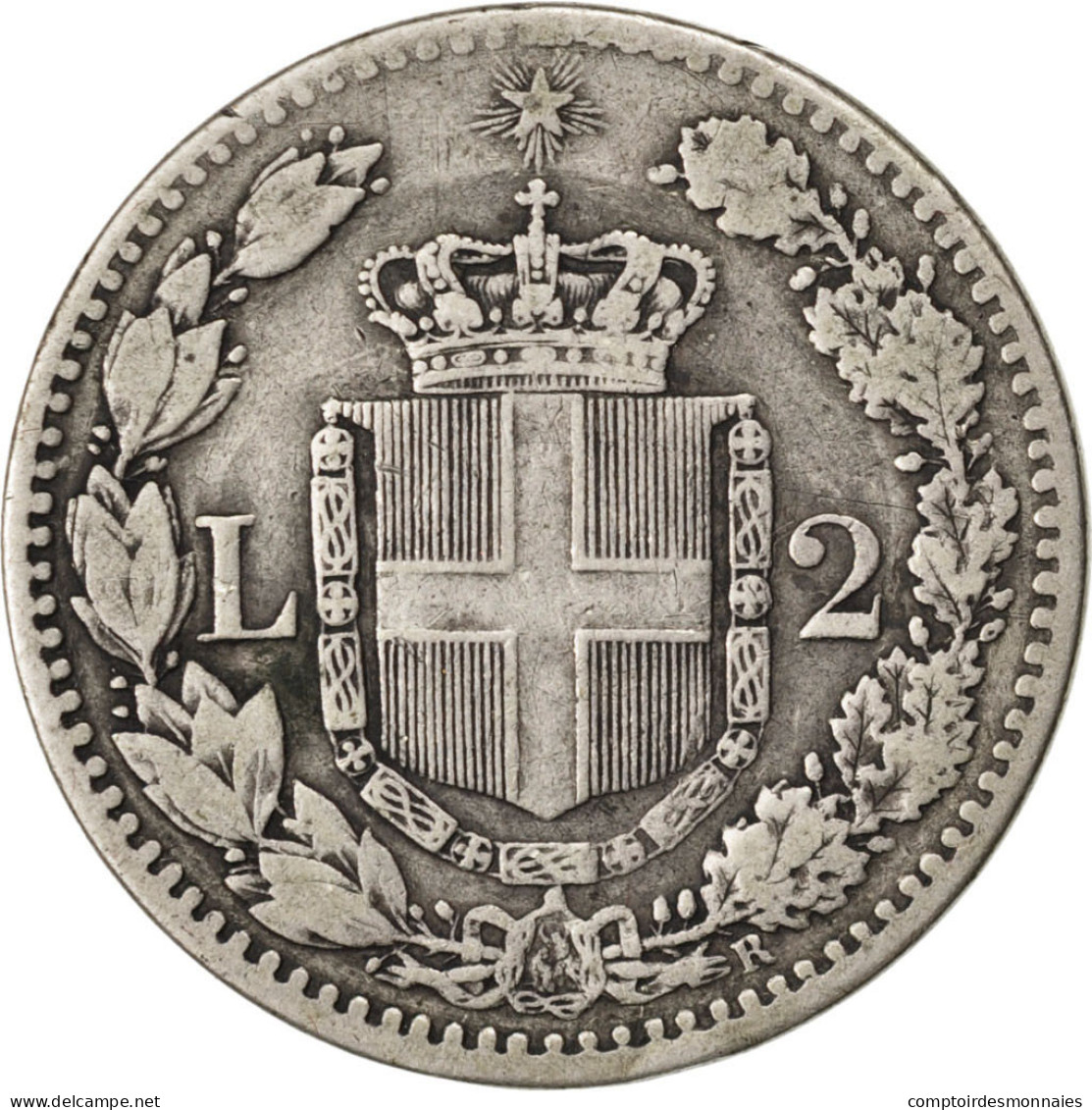 Monnaie, Italie, Umberto I, 2 Lire, 1881, Rome, TB, Argent, KM:23 - 1878-1900 : Umberto I