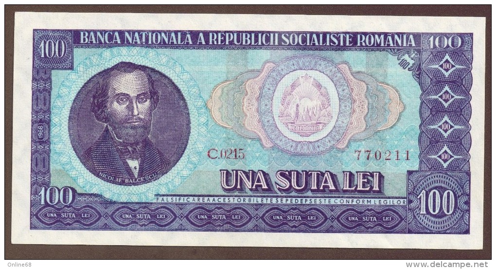 ROMANIA 100 LEI 1966   SERIE C.0215 - Roumanie