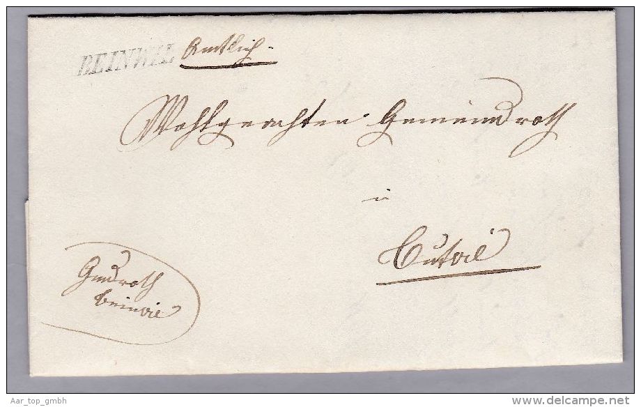Heimat AG BEINWIL 1853-03-18 Amtlich Brief Nach Butwil - ...-1845 Prephilately