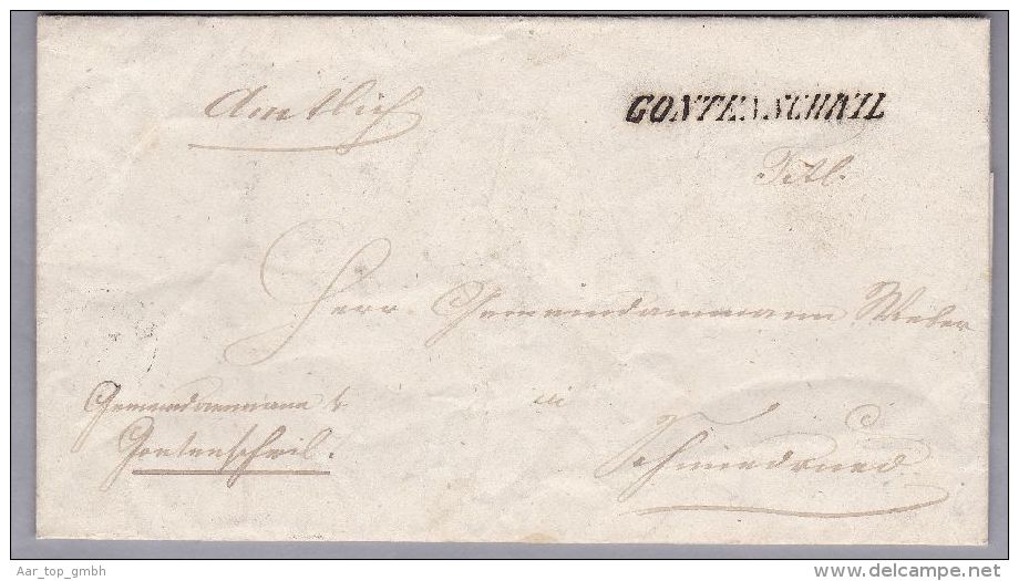 Heimat AG Gontenschwil 1858-11-26 Sw Kursiv-Lang-Stempel Auf Amtlich Brief - ...-1845 Prefilatelia