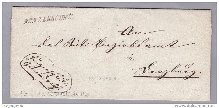 Heimat AG HUNZENSCHWIL 185? Briefhülle Nach Lenzburg - ...-1845 Prephilately