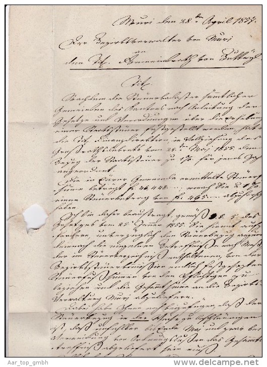 Heimat AG DIETWIL 1857-05-03 Blau Kursiv-Lang-Stempel Auf Amtlich Brief Nach Buttwil - ...-1845 Vorphilatelie