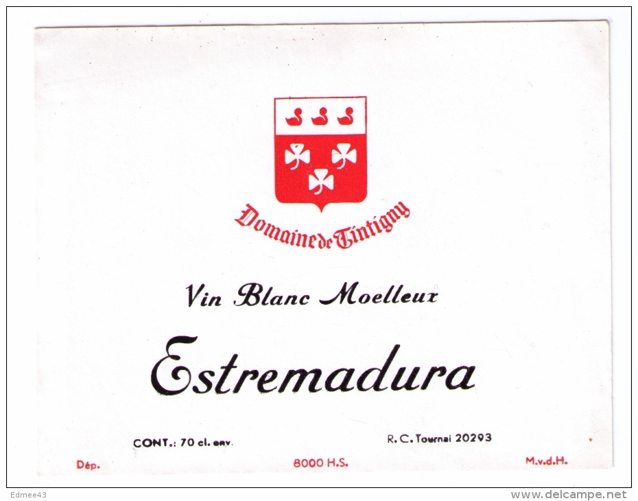 3 Jolies étiquettes De « Vin Blanc Moelleux » Imprimées à Tournai (Belgique), Années 1970 - Belgique