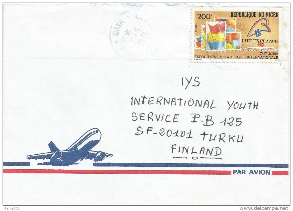 Niger 1991 Gaya Philex France Philatelic Exhebition Cover - Niger (1960-...)