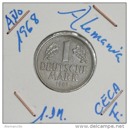 MONEDA DE 1.00 DM  R.F. ALEMANA -AÑO 1968-CECA -F- CIRCULADA - 1 Mark