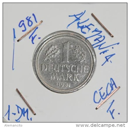 MONEDA DE 1.00 DM  R.F. ALEMANA -AÑO 1981-CECA -F- CIRCULADA - 1 Marco