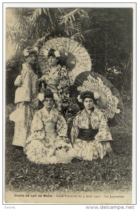 MELLE  - Goutte De Lait - Foire Travestie Du 4 Août 1907. Les Japonaises. - Melle