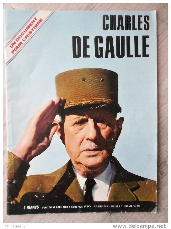 Document De Paris Jour De 1970(hors Série)-Charles De Gaulle(voir Photos) - 1950 - Today