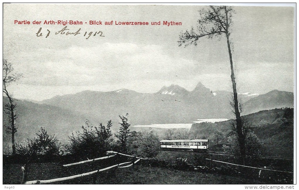 SUISSE  -  Partie Der Arth Rigi Bahn   -  Blick Auf Lowerzersee Und Mythen - Arth