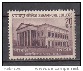 INDIA, 1969, 150th Anniversary Of Serampore College , Education, Architecture , MNH, (**) - Ungebraucht