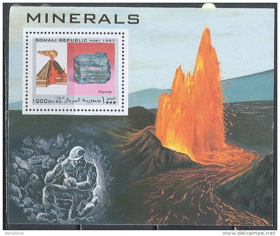 0187 Geology Minerals Volkanos 1997 Somalia S/s MNH ** - Volcans