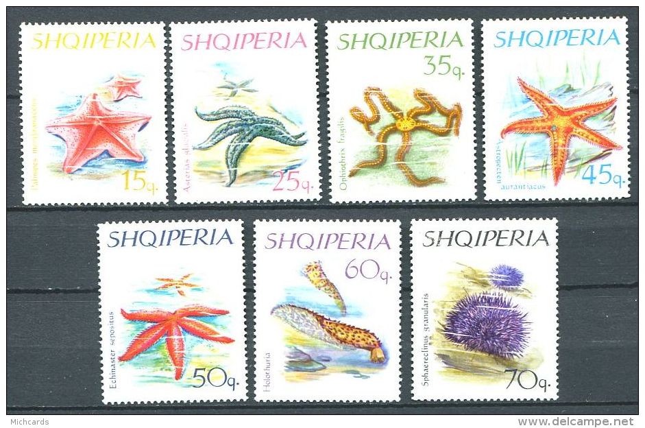 127 ALBANIE 1966 - Etoiles De Mer (Yvert 880/86) Neuf ** (MNH) Sans Trace De Charniere - Albania