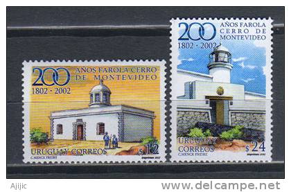 Uruguay. Phare Du Cerro De Montevideo (200 Ieme Anniversaire). 2 T-p Neuf ** Yvert # 2024/25. Cote 18.00 € - Phares