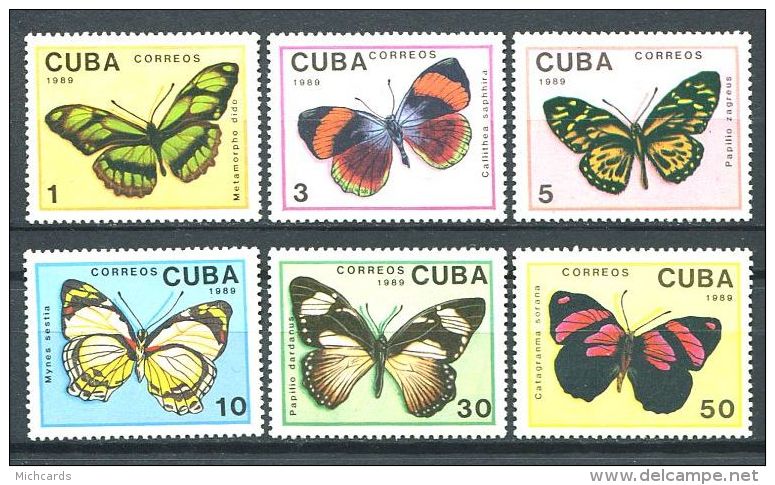 127 CUBA 1989 - Papillon (Yvert 2914/19)  Neuf ** (MNH) Sans Trace De Charniere - Ongebruikt