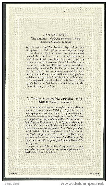 Fujeira Carte Avec Timbre JAN VAN EYCK THE ARNOLFINI WEDDING PORTRAIT/ 1434 NATIONAL GALLERY, LONDON - Fujeira