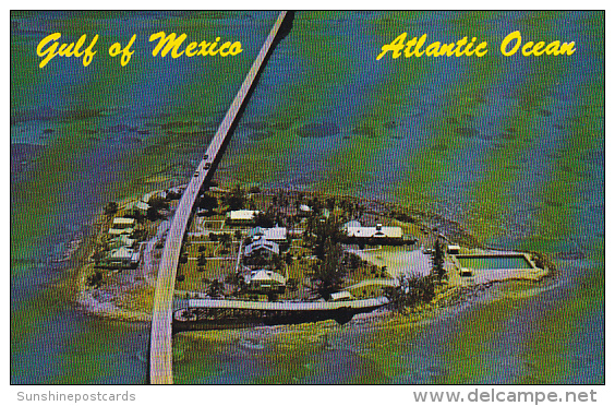 Florida Aerial View Pigeon Key &amp;amp  Seven Mile Bridge Curteich - Key West & The Keys