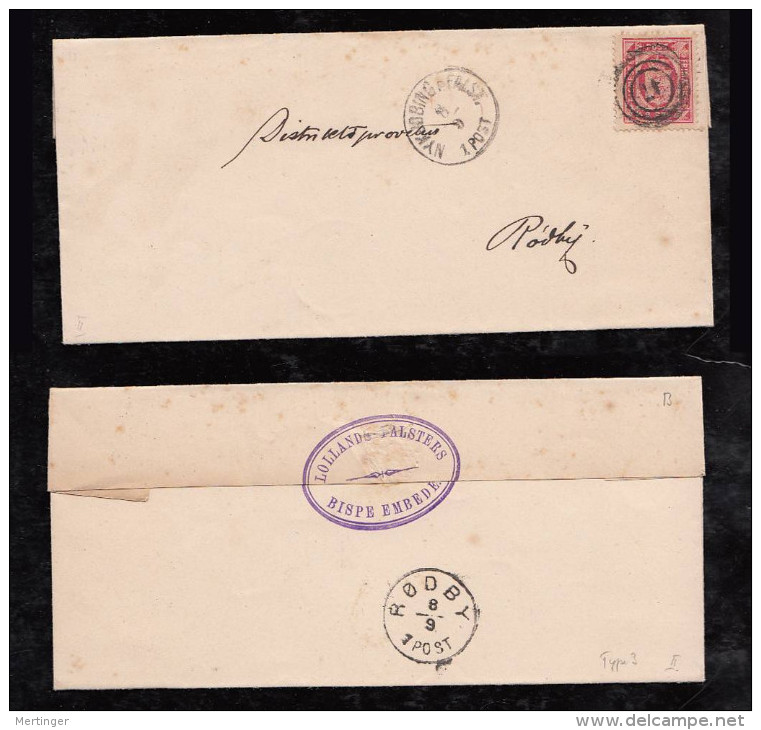 Dänemark Denmark Official 8 Oere 1875 Cover Mi# 6 NYKJOBING To RODBY - Officials