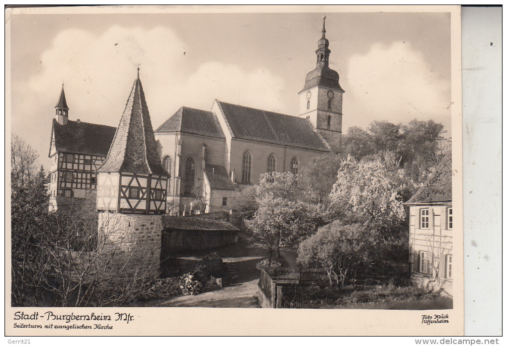8801 BURGBERNHEIM, Seilerturm & Ev. Kirche, 1957 - Bad Windsheim