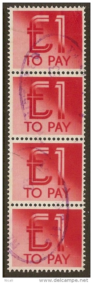 GB 1982 £1 Postage Due X 4 SG D99 U #BB51 - Tasse