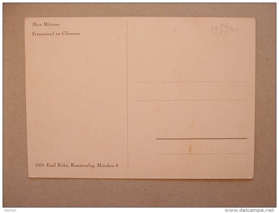 Deustschland - Max Märtens  Fraueninsel Im Chiemsee - Emil Köhn  München Ca 1940  D116555 - Chiemgauer Alpen