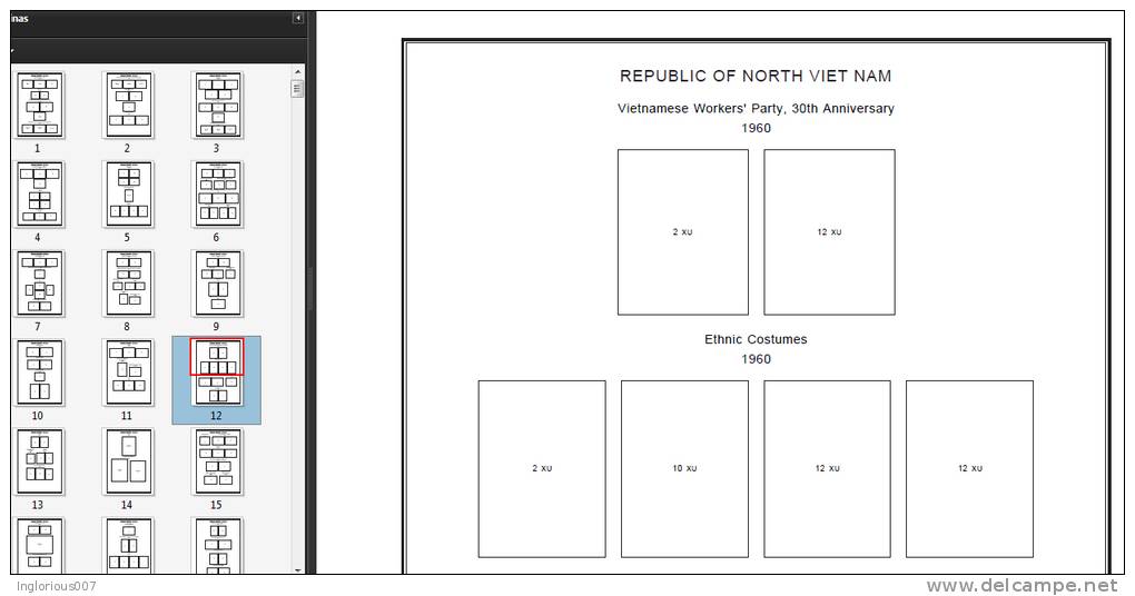 VIETNAM STAMP ALBUM PAGES 1946-2011 (510 Pages) - Anglais