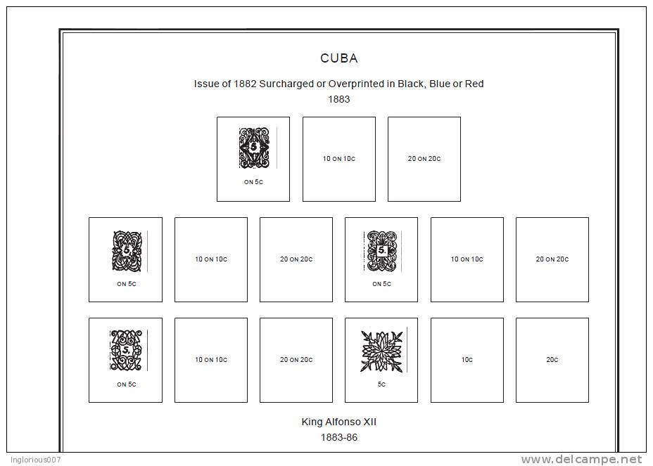 CUBA STAMP ALBUM PAGES 1855-2011 (711 Pages) - English