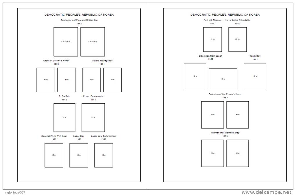 NORTH KOREA (DEMOCRATIC PEOPLE´S REPUBLIC OF KOREA) STAMP ALBUM PAGES 1946-2011 (1035 Pages) - English