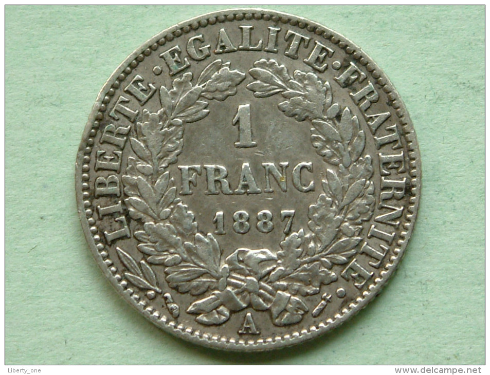 1887 A - 1 Franc / KM 822.1 ( Uncleaned - For Grade, Please See Photo ) ! - Autres & Non Classés