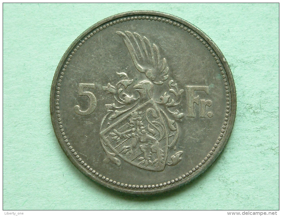 1929 - 5 Francs / KM 38 ( Uncleaned - For Grade, Please See Photo ) ! - Luxembourg