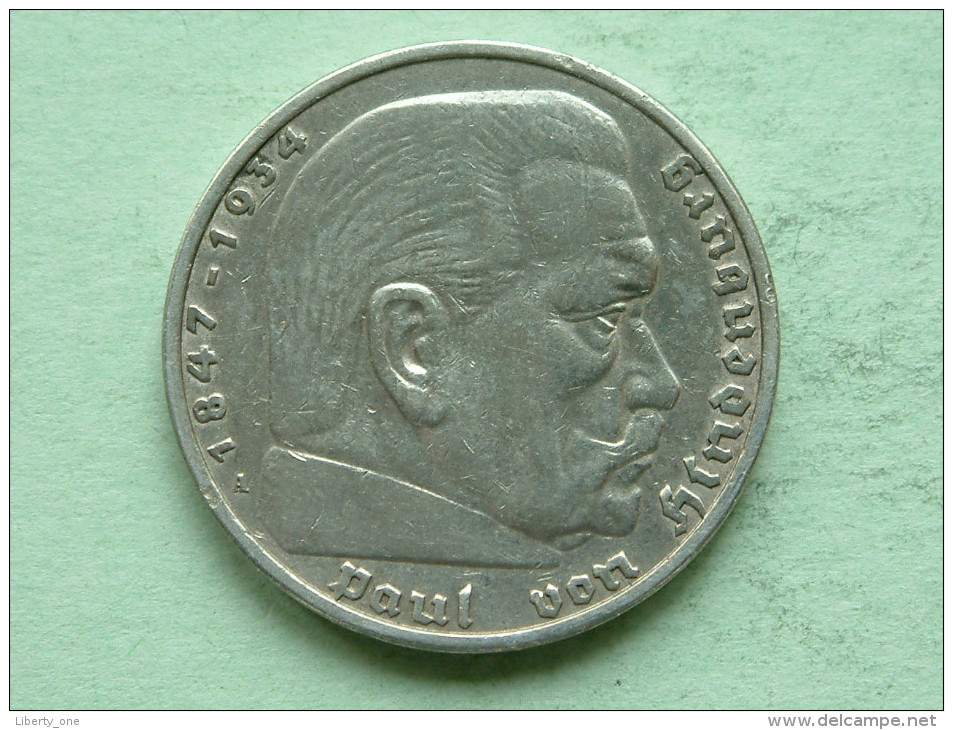 1935 A - 5 ReichsMark / KM 86 ( Uncleaned - For Grade, Please See Photo ) ! - 5 Reichsmark