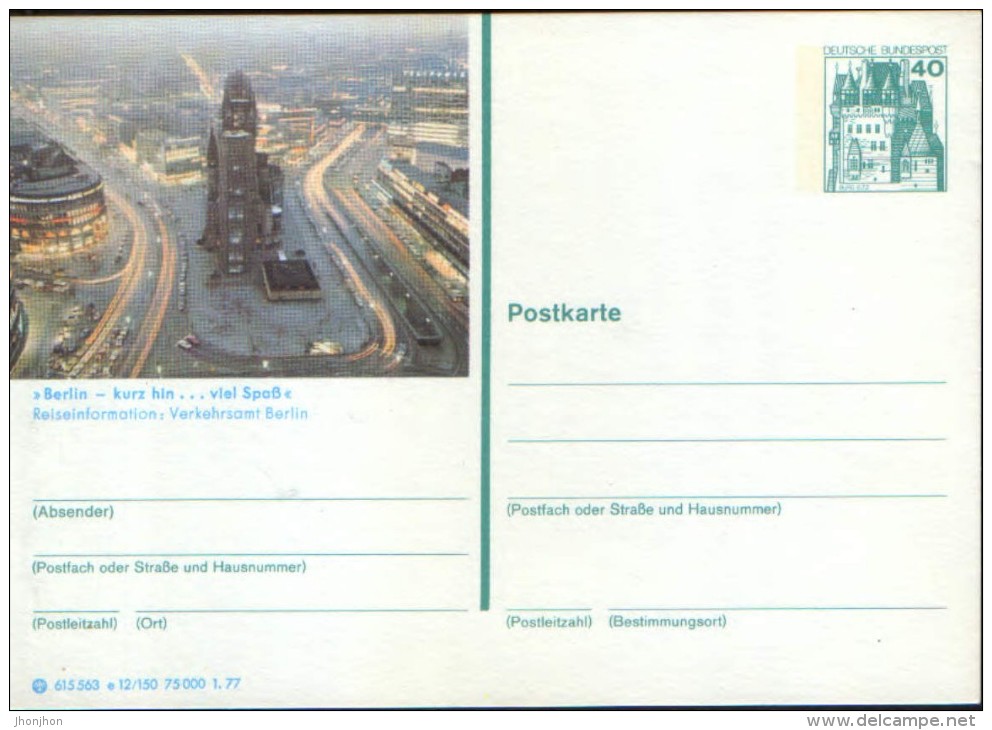 Deutschland/Germany- Postal Stationery Postcard 1977,unused- Mi. P124 - Postcards - Mint